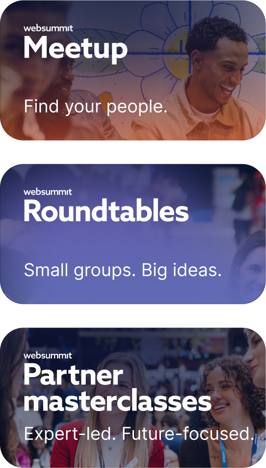 Logos for Web Summit Meetup, Roundtables and Masterclasses