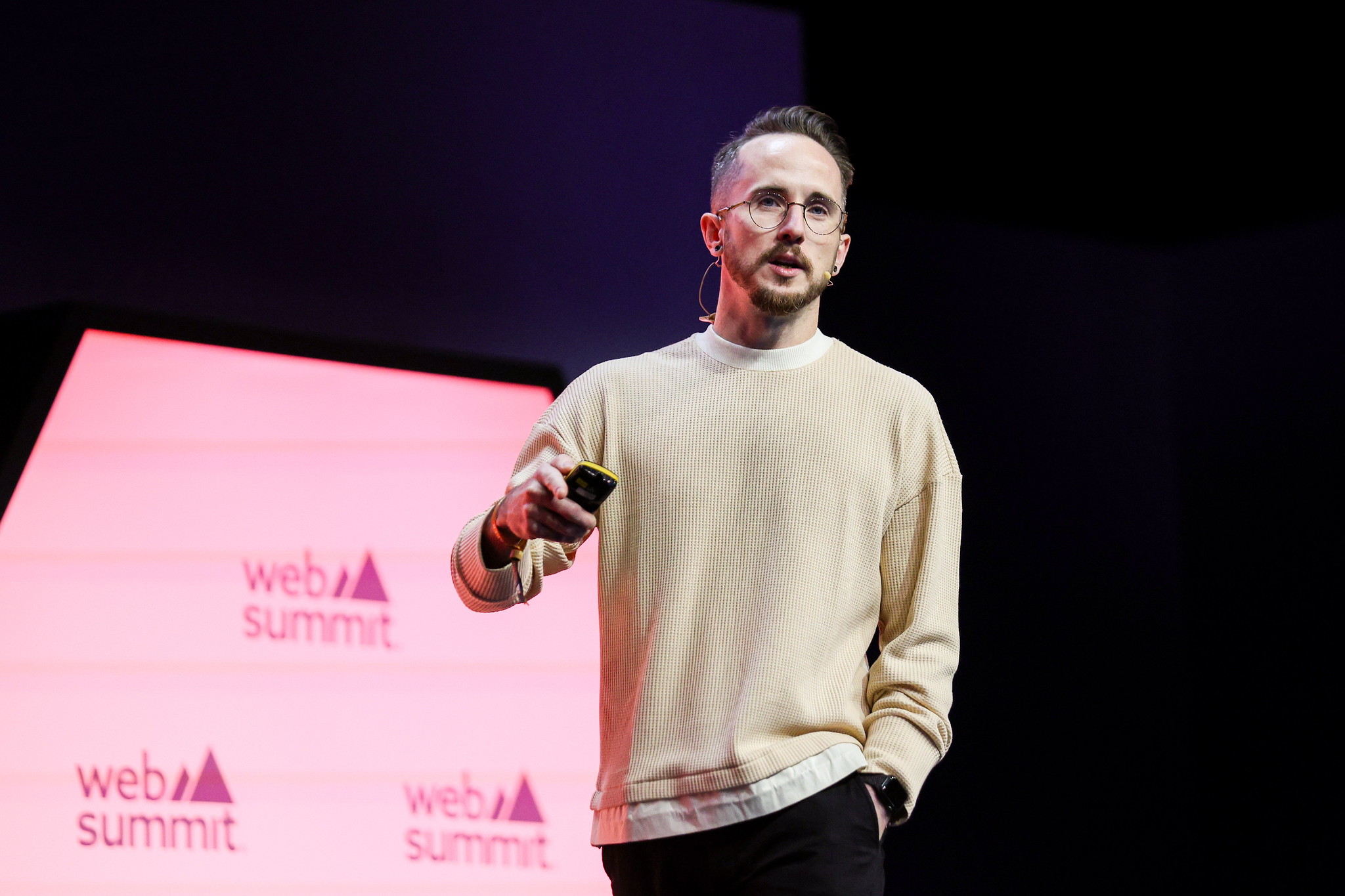 Joey Camire, Chief Strategy Officer, SYLVAIN on Marketing Summit Stage during day one of Web Summit 2024