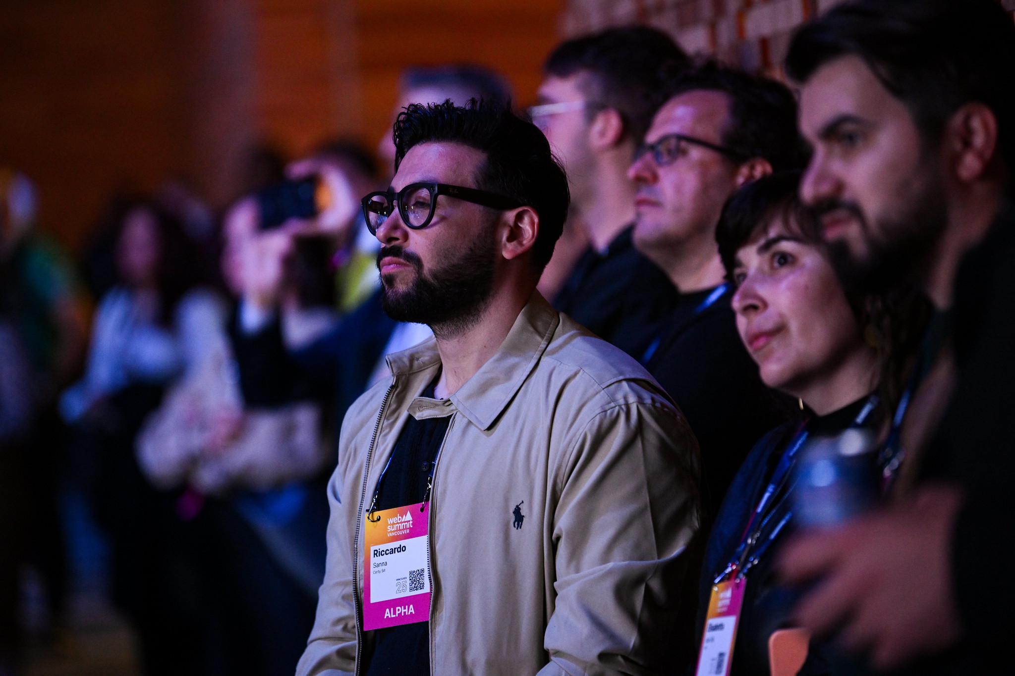 Attendees at Centre Stage during opening night at Web Summit Vancouver 2025 at Vancouver Convention Centre in Vancouver, Canada