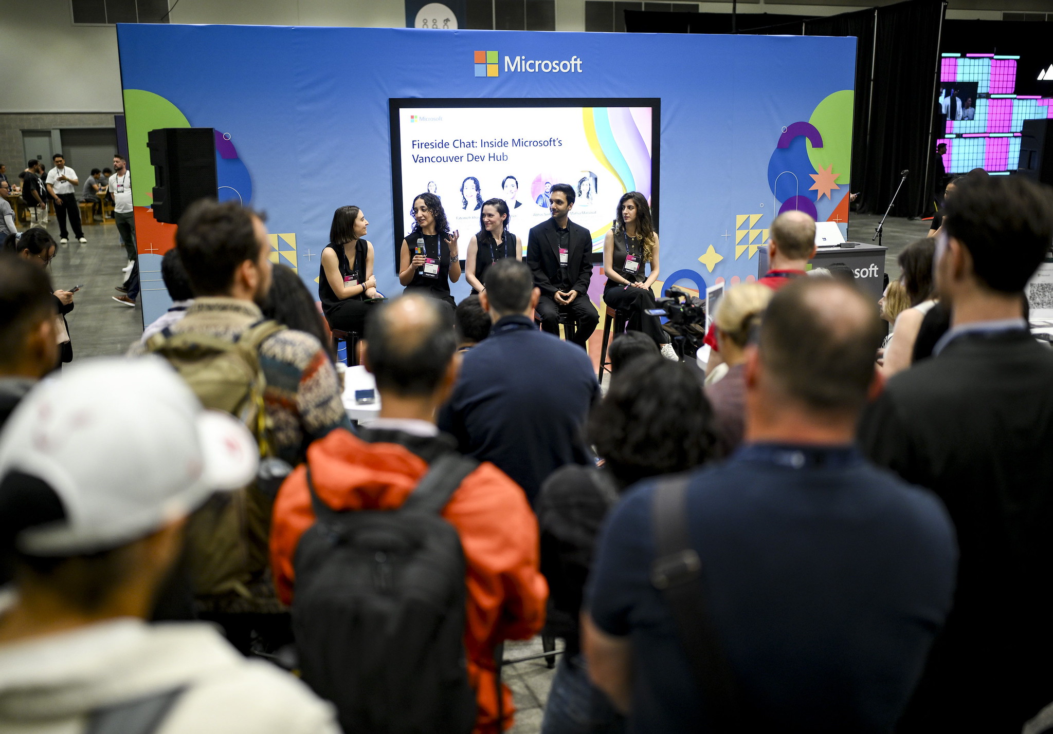 Attendees at the Microsoft stand during day two of Web Summit Vancouver 2026